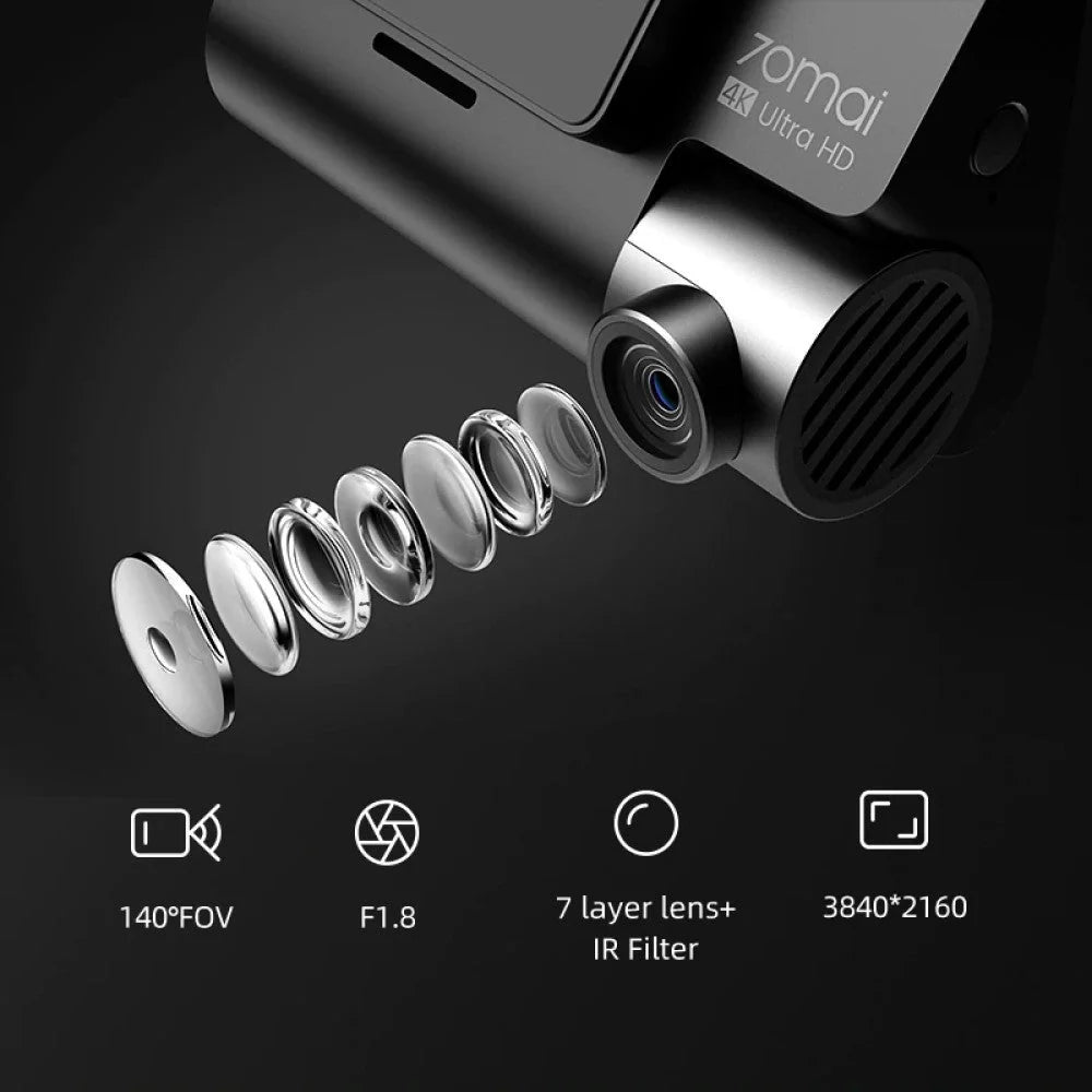 70mai A800S Dash Cam 4K Lens