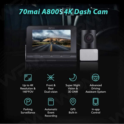 70mai A800S Dash Cam 4K Features