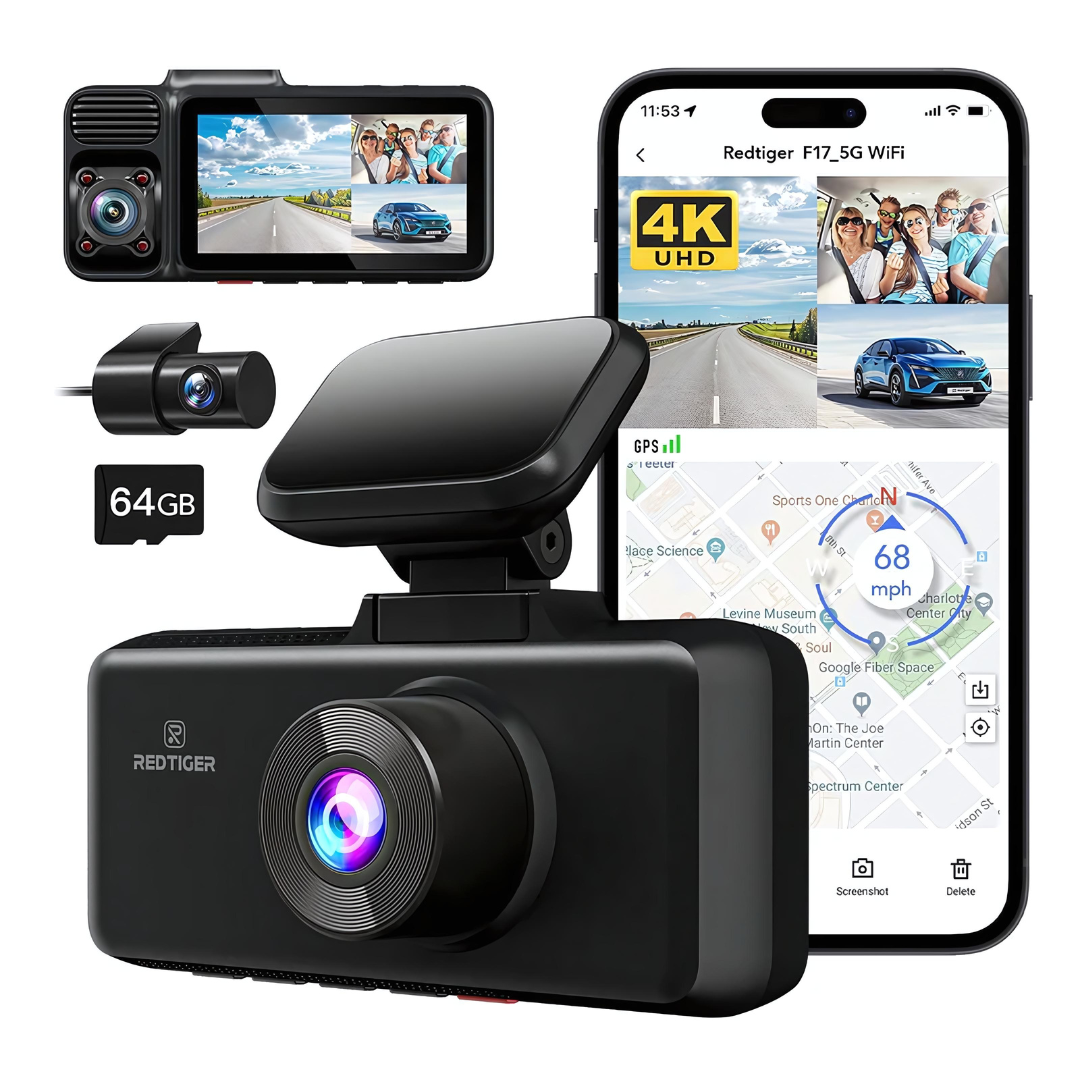 Redtiger F17 4K 3-Channel 5G Wifi Dash Cam