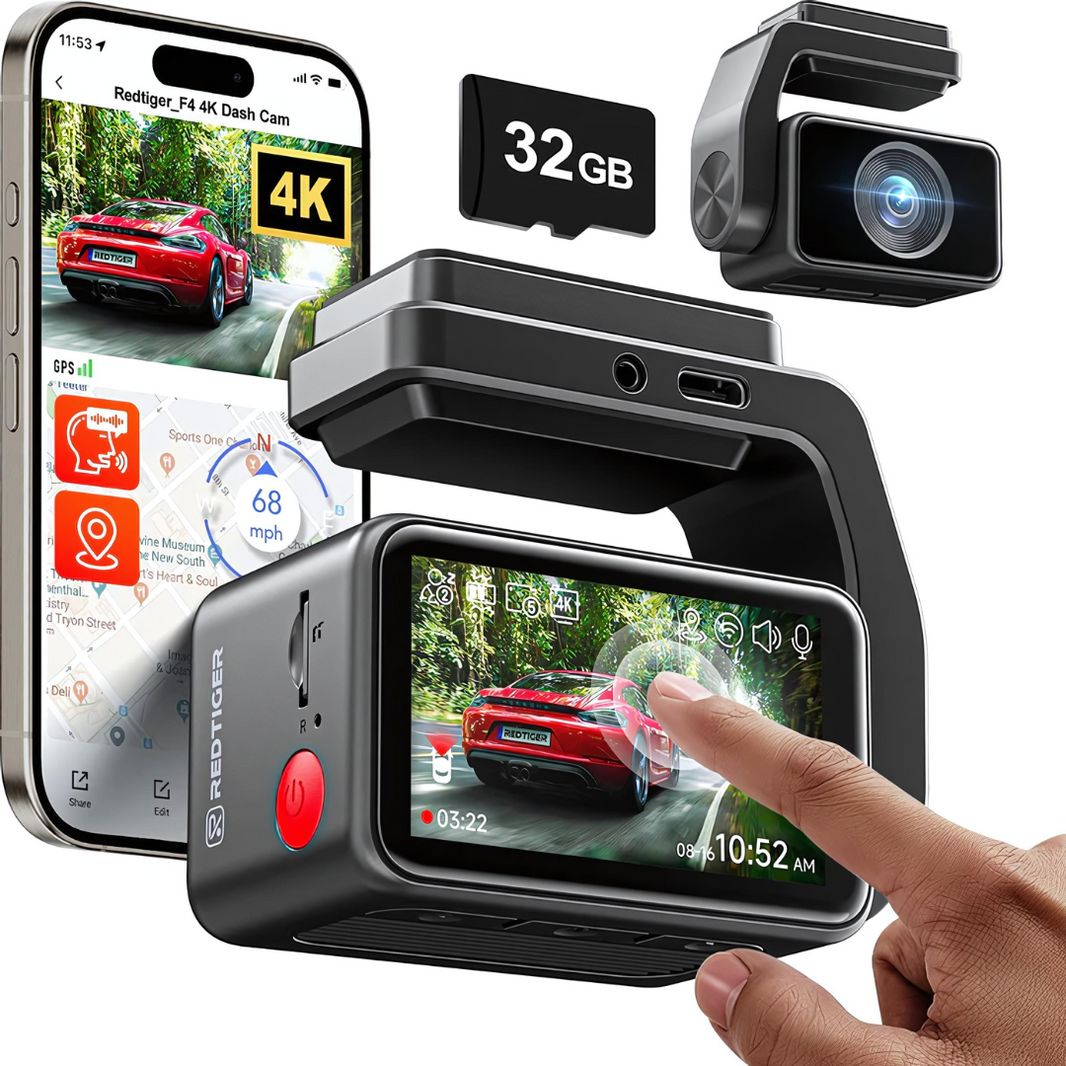 4K Dash Cam - Front & Rear Cameras with GPS – Dash Cams