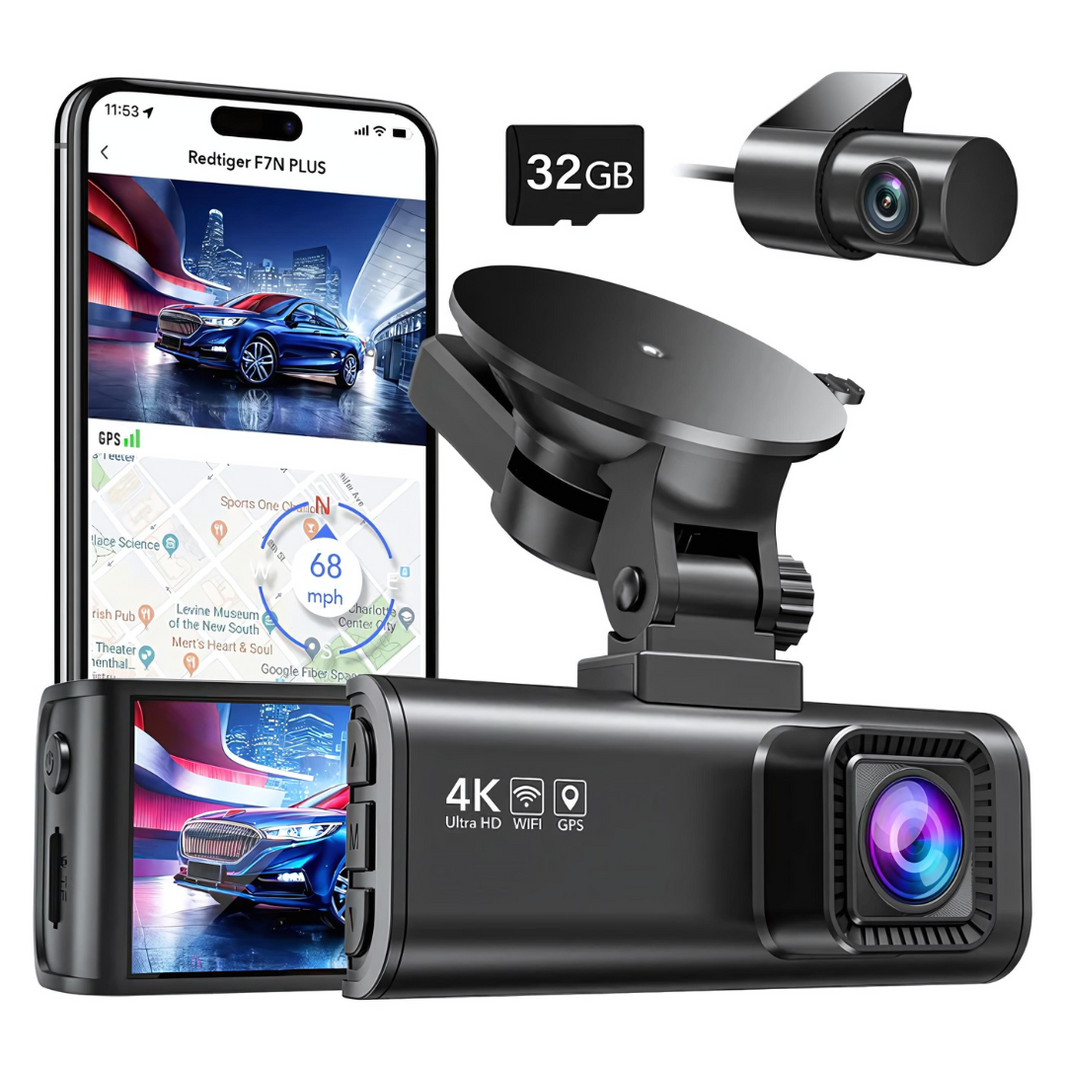 4K Dash Cam - Front & Rear Cameras with GPS – Dash Cams